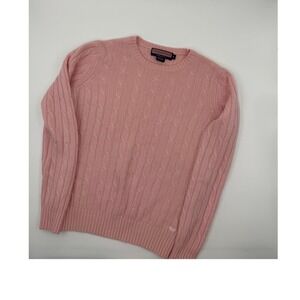 Vineyard Vines Womens Cashmere Cable Knit Pink Sweater